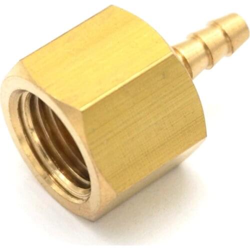 1/4" NPT Female x 1/8" Hose Barb Tail Brass Fuel Fitting Connector Adapter