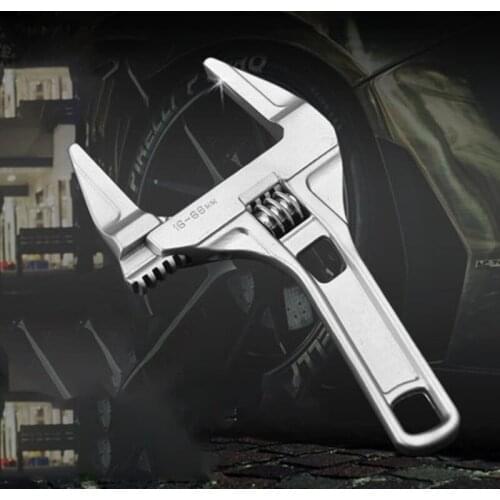 1Pc Small Adjustable Spanner Short Shank Large Openings Wrench Head Depth Wrench Home Repair Tools