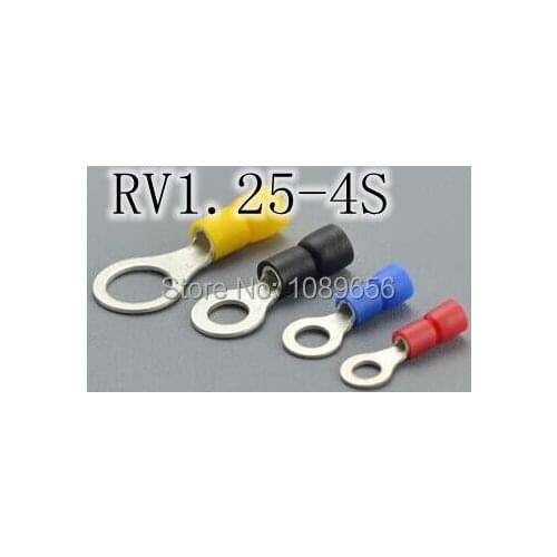 RV1.25-4S small Circular Pre-insulating Terminals Wire Connector Cable Connector Cold pressed terminals 1000pcs