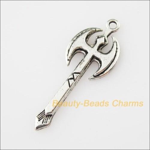 15 New Axes Charms Tibetan Silver Tone Tool Pendants 13.5x37mm