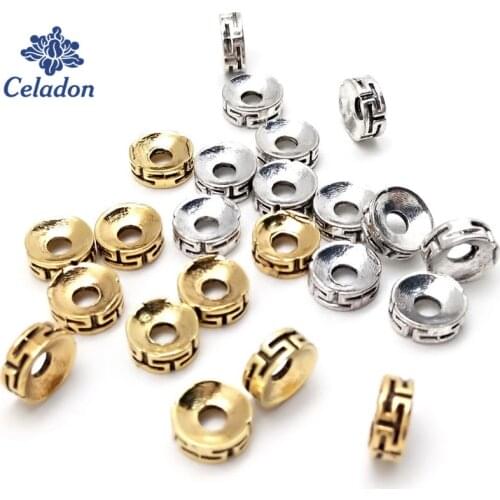 30pcs/lot 7*3mm T Pattern Concave Shape Zinc Alloy Metal Spacer Beads for DIY Bracelet Necklace Jewelry Findings Making