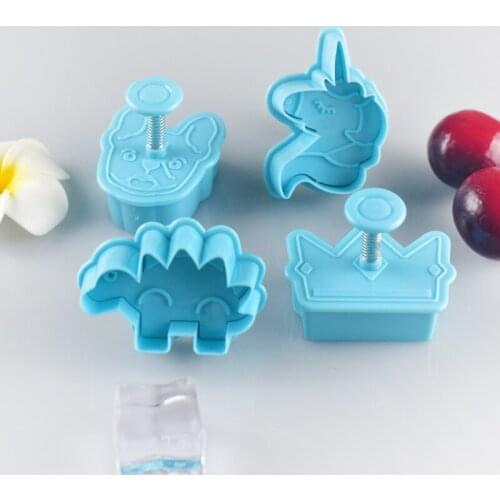 4Pcs/Set Food Grade Plastic snow Easter Cookie Mold heart Biscuit Cutter Baking Tools Plunger Stamp Die Fondant Cake Tools