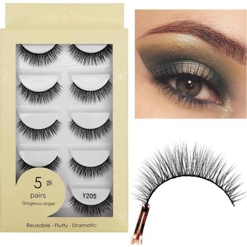 5 Pairs Dramatic 3d Mink Lashes Natural False Eyelashes Thick Soft Wispy Fluffy Mink Eyelashes Makeup Extension Eyelashes