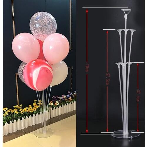 7 Tubes Balloons Stand Balloon Holder Column Clear Happy Birthday Party Decorations Kids Baby Shower Wedding Party Supplies