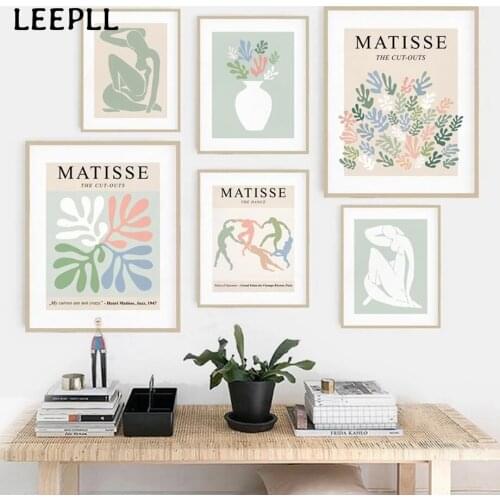 Abstract Matisse Leaf Flower Minimalist Nordic Posters And Prints Wall Art Canvas Paintings For Living Room Decor