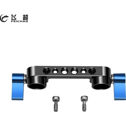 FEICHAO Aluminum Camera Rod Clamp Standard 15mm Dual Railblock Clamp For DSLR Camera Shoulder Rig 15mm Rail Rod Support System