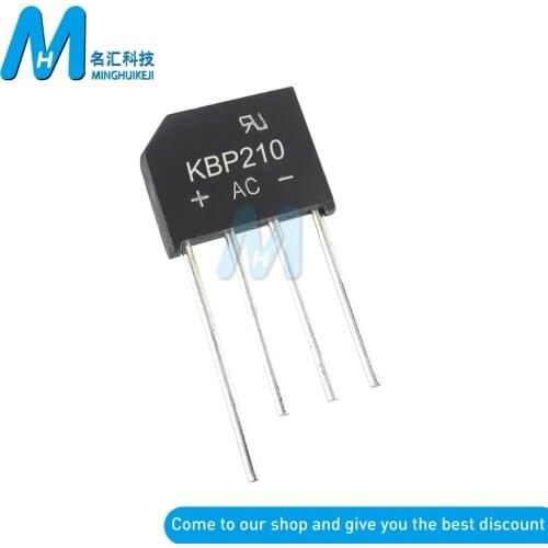 10PCS KBP210 2A 1000V Diode Bridge Rectifier KBP210 New And Original ic