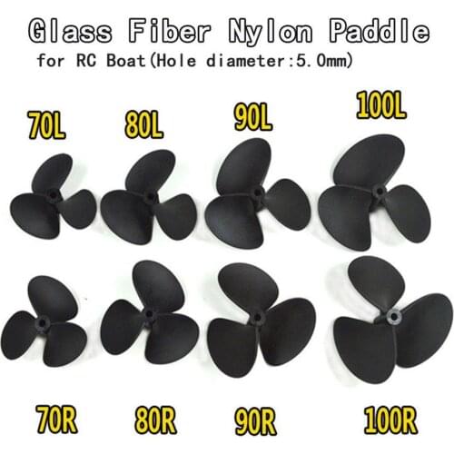 Hobbyocean CW/CCW 5.0mm Aperture Three Blades Glass Fiber Nylon Paddle Propeller For RC Boat Simulated Ship Underwater Drone