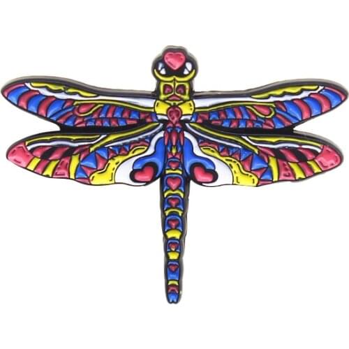 HOSENG Red Dragonfly Insect Alloy Badge Elegant Art Lapel Hat Fashion Metal Enamel Jewelry Pin Gift HS_554