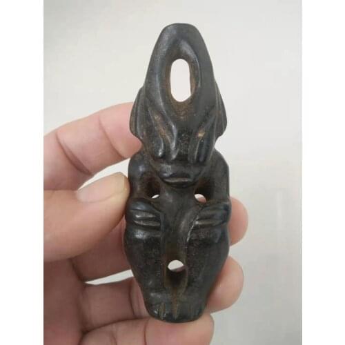 China Amulet Pendant Sun god Meteorite Hand carved Hongshan Culture