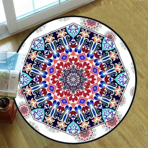 Bohemian Psychedelic Carpet Square Anti-Skid Area Floor Mat 3D Rug Non-slip Mat Dining Room Living Room Soft Bedroom Carpet 01