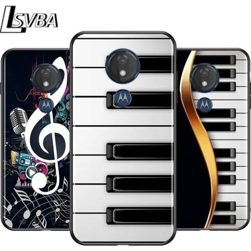 Love Music Guitar for Motorola G9 G8 G E7 E6 One Play Marco Hyper Fusion Stylus Power Edge Plus Black Phone Case