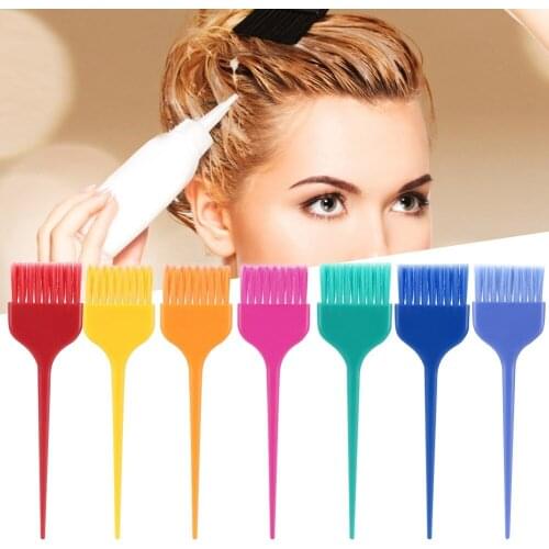 7Pcs Colorful Hair Dyeing Brush Set Hairdressing Salon Barber Hair Coloring Tool Kit Professional Hairdressing Tool Accessories