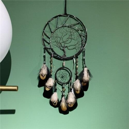 Boho Wall Hanging Tapestry Dreamcatcher Shape Feather Decor For Livng Room Show Window Decoration Home Tapestries Ornaments