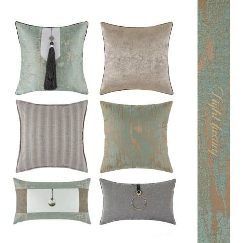 Polyester Vintage Porcelai Embroidered Cushion Cover Decorative Sofa Throw Pillow Car Chair Home Light Luxury 45*45cm 30*50cm