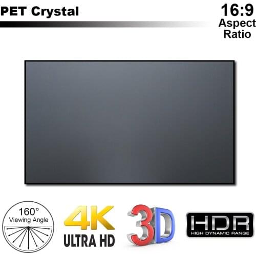 80 - 120 inch Home Theater UST ALR PET Crystal Ambient Light Rejecting Projection Screen for Ultra Short Throw Projectors