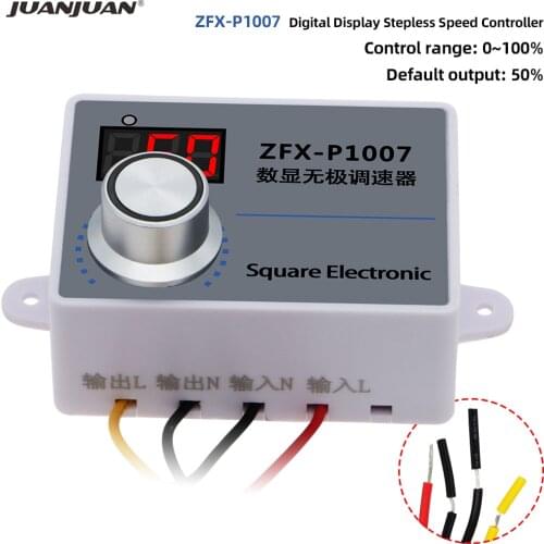 ZFX-P1007 Digital display Speed Controller Waterproof Stepless Speed Regulator Governor 500W AC 220V Control Switch 25% OFF