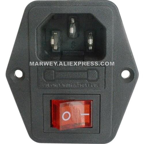 Marwey ON/OFF Switch Socket with Female Plug for Power Supply Cord Jamma Arcade Game Machine IO Switch with Fuse Arcade Parts