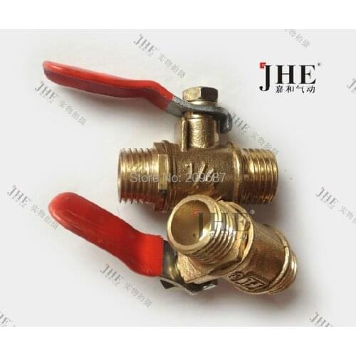 2pcs 1/4" BSP Male Full Ports Connection Air Brass Thread Pipe Ball Valve