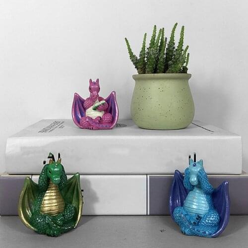 Dragon Statue Little Fairy Dinosaur Garden Ornaments Living Room Figurines Yoga Yard Sculpture Office Farmhouse Home Art Decor