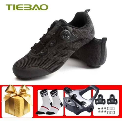 Tiebao Bicycle Riding Shoes Roead Cycling Sneakers Self-locking Ultra-light Zapatillas Ciclismo Wear-resistant Athletic Footwear