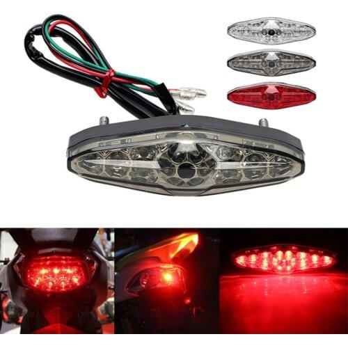 Universal 12V Motorcycle LED Rear Light Brake Stop Running Tail Stop Red Light Rear Warning Braking Light For Moto Dirt ATV Bike
