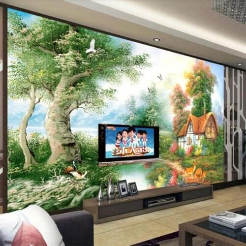 Wellyu Custom wallpaper 3d mural обои European retro flower TV background wall living room bedroom decorative painting wallpaper