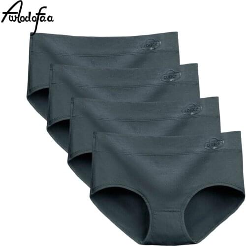 4Pcs/Lot Cotton Panties Female Underpants Sexy Panties Women Briefs Underwear Comfortable Ladies Pantys Lingerie 6 Solid Color