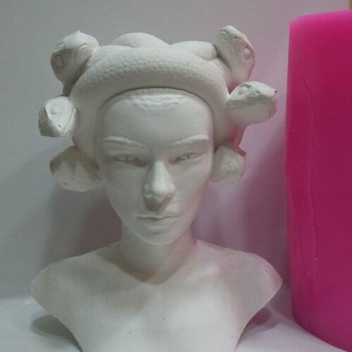 Serpentine womens flower pot silicone mold flower decor decorative outstanding decoration