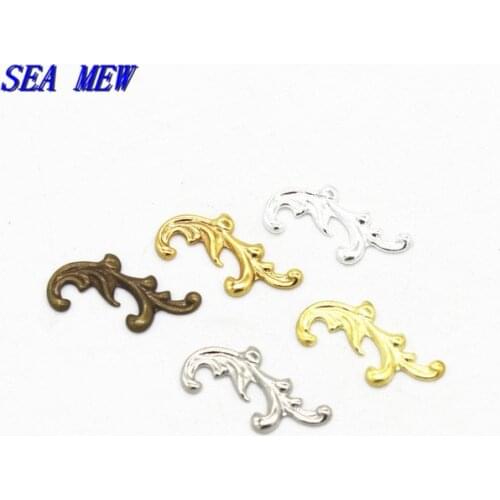 100 PCS 8mm*17mm Metal Copper Filigree Flowers Slice Connectors Charms For Jewelry Making DIY Components