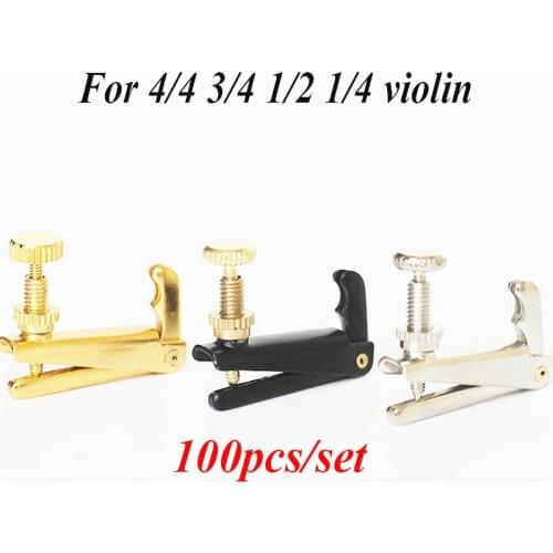 100pcs 4/4 3/4 1/2 1/4 Violin Fine Tuning Violin Fine Tuner String Fine Tuning Adjuster Musical Instrument Accessories