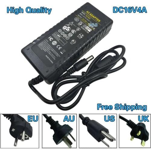 AC DC16V 4A Power Supply Adapter AC 100-240V to DC 16V 4A Charge Transformer For Stereo equipment Free Shipping