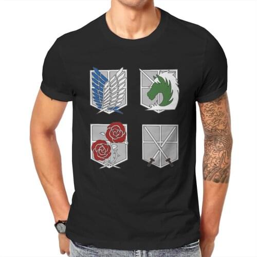 Men Attack in Titans - All the regiments Anime Armin Arlert Kyojin Funny Classic O collar T-shirts