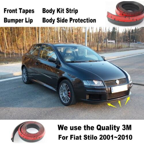 Bumper Lips For Fiat Stilo Panda Bravo Punto Linea Croma 500 595 Spoiler Body Kit Strip Front Tapes Body Chassis Side Protection