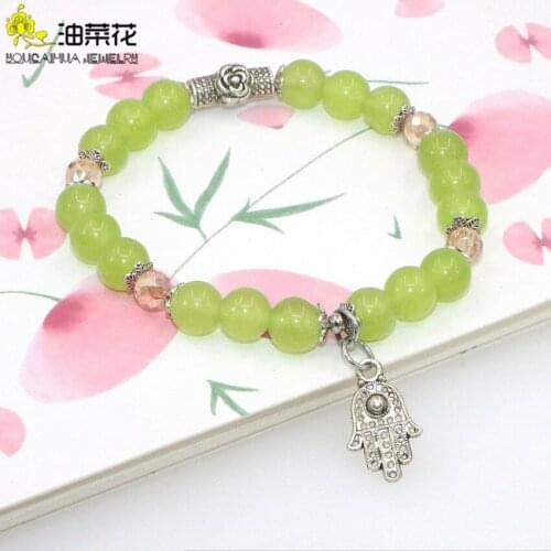 Natural Stone Crystals Bracelet Emeralds Tourmalines Opal 6-color Alloy Pendant Woman Girl Child Yoga Christmas Gift Accessories