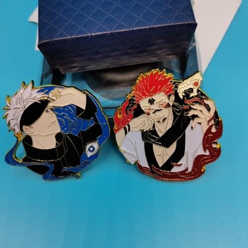 Jujutsu Kaisen Gojo Satoru Ryomen Sukuna Cosplay Brooch Badge Prop Anime Metal Man Woman Pin Props Accessories