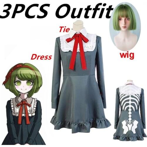 Danganronpa Another Episode:Ultra Despair Monaca Towa cosplay Costume Dress Anime Monaka Monaca Towa Cosplay Costume Wig