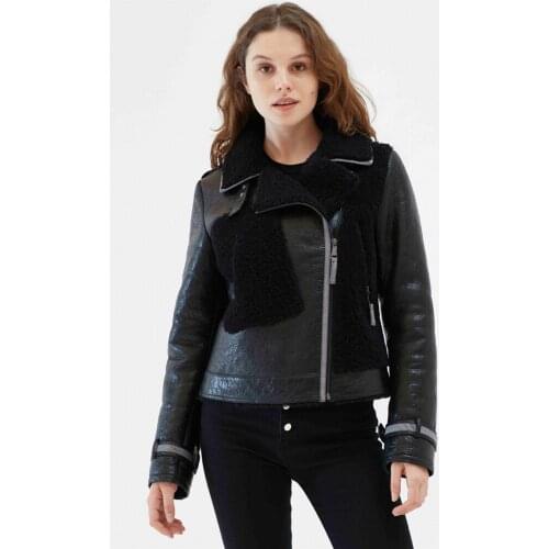 Denny&Dora Women's Black Bomber Jackets