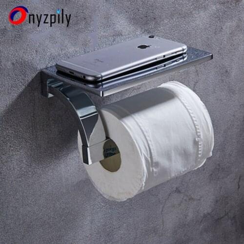 Bathroom Toilet Paper Holder With Phone Roll Dispenser Towel Hook Chrome Mount Toilet Paper Holder