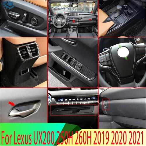 For Lexus UX200 250H 260H 2019 2020 Car Accessories Carbon fiber style Inside Interior Cover Trim Full Set 29 Pcs