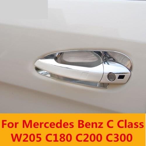 Car shape outside door handle cover door bowl frame sticker accessories door bowl For Mercedes Benz C Class W205 C180 C200 C300