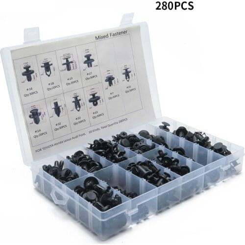 280 pcs Box Buckle Clip For Toyota 4runner fj cruiser For Car fenders Bumpers Doors or Other Automobile Surfaces Fastener