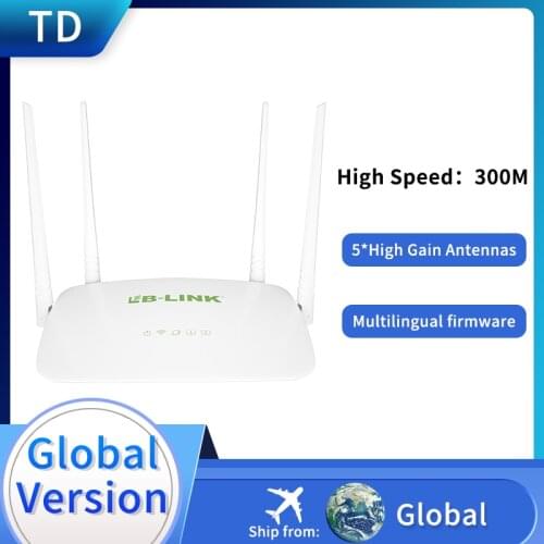 LB-LINK BL-WR450H router 300Mbps Wireless Router 4*5dBi High Gain Antennas Support English Packing/EU adapter
