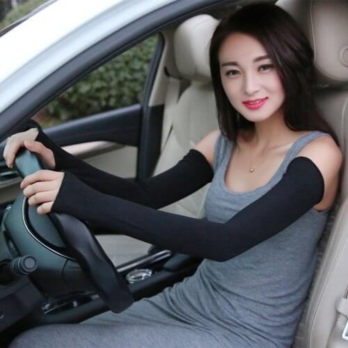 Summer Women Sun Gloves Thin Long Half Finger Uv Sleeve Cotton Bike Driving Arm Sleeve Wholesale