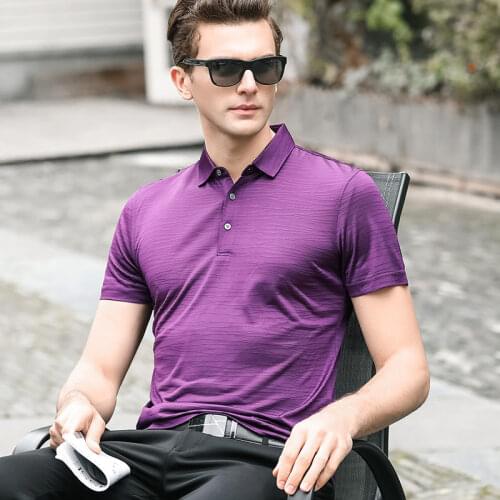 2020 summer new arrival high quality mulberry silk men polo Shirts men, Mens Business Casual Male Short Sleeve polo shirt