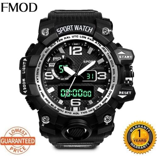 FMOD Men Military Watch 30m Waterproof Wristwatch LED Quartz Clock Male relogios masculino S6007 Digital Sports Watches Mens