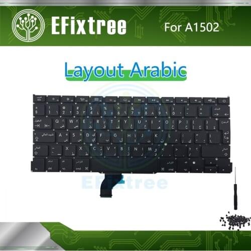 New A1502 Keyboard Arabic For Macbook Pro Retina 13" A1502 Layout Backlight Screw Screwdriver 013 2014 2015 EMC 2678 2875 2835