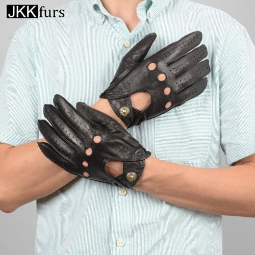 New Arrivals Mens Luxury Real Deerskin Gloves Black Fashion Driving Mittens Genuine Leather Glove Top S7198