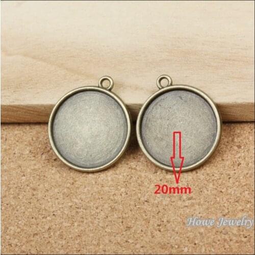 Wholesale 40 pcs Vintage Charms Round frames Pendant Antique bronze Fit Bracelets Necklace DIY Metal Jewelry Making