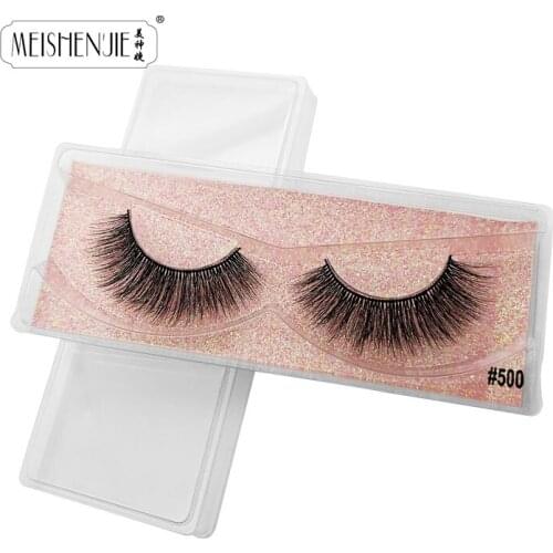 Wholesale Eyelashes 20/30/40/50pcs Mink Eyelashes in bulk Lashes Mink Lashes Natural False Lashes transparent pack Makeup Lashes